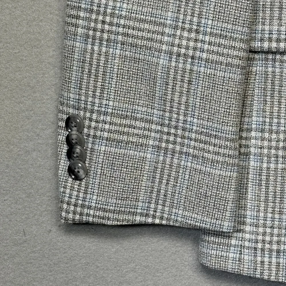 Tommy Hilfiger Men's Modern-Fit Windowpane Sport Coat light grey 36S $295